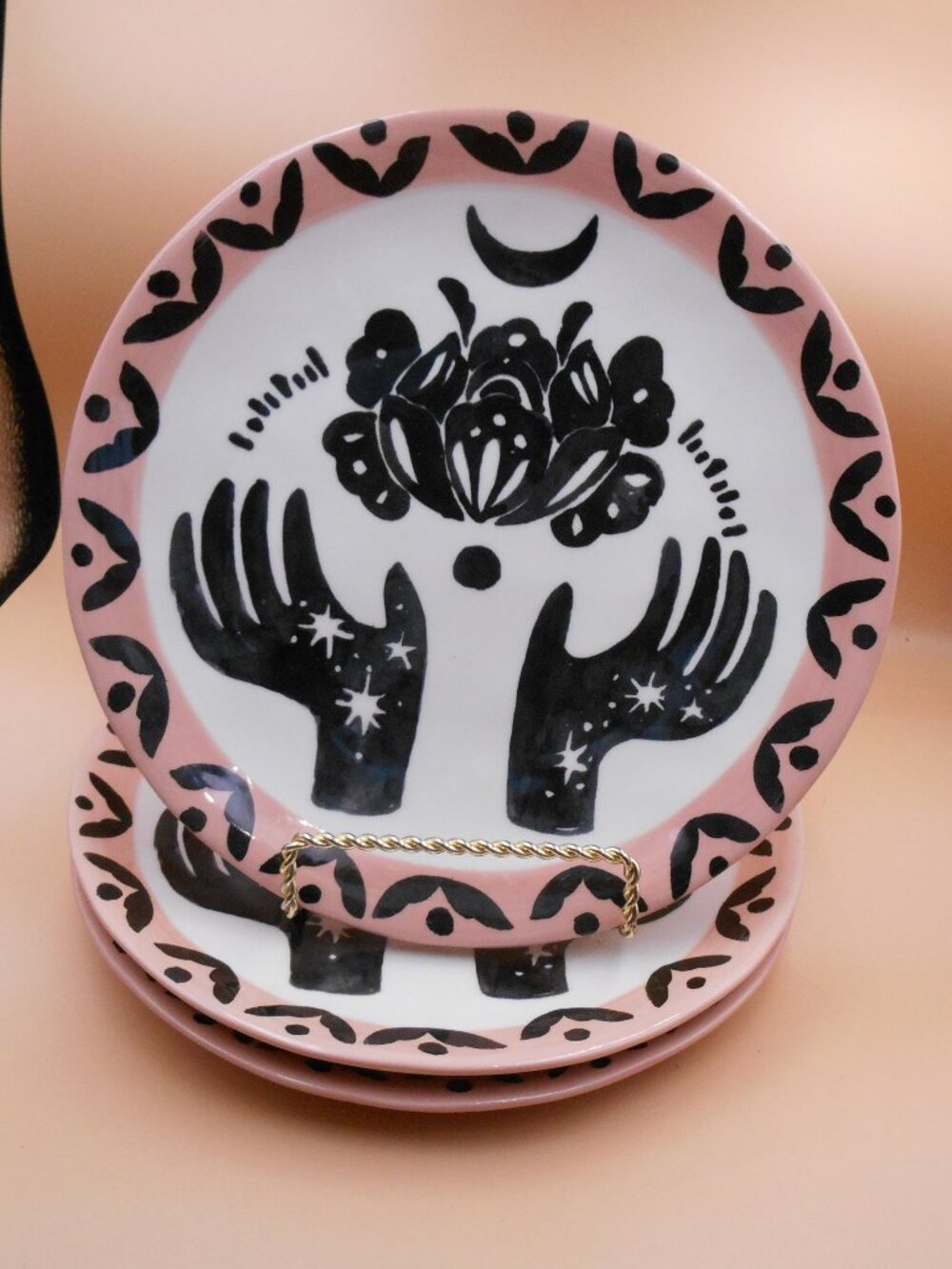HESTIA DESSERT PLATE (1) STONEWARE 8.25" DIA DISCONTINUED ANTHROPOLOGIE LOTUS